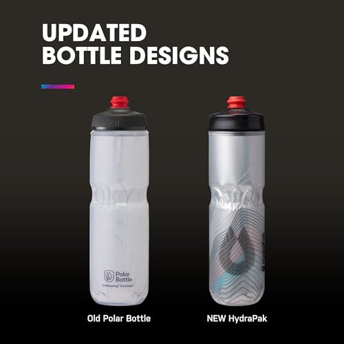 HydraPak Polar Surge Insulated Bike Water Bottle (24oz, Ascent Black) - color: Ascent Black, style: 24oz/700ml