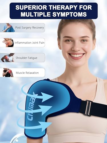 Shoulder Ice Pack Wrap for Rotator Cuff Cold Therapy Brace - color: X-large Blue