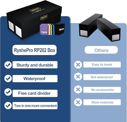 Trading Card Storage Box with Magnetic Closure for Toploaders, 2 Pack