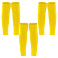 phnydreg 3 Pairs Leg Sleeve Shin Pre Cut Socks for Kids Youth Men Women Soccer Running Cycling - color: Yellow