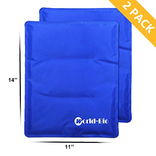 WORLD-BIO 2Packs Flexible Large Ice Packs for Injuries Reusable - size: 2 Count 11" x 14"