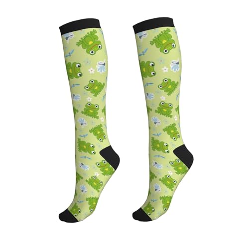 Crazy Fun Compression Socks, Unisex Knee High Support Socks - color: Frog