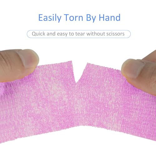 24Pcs Self Adherent Cohesive Bandage Self Adhesive Bandage Wrap 2 inch Pink - color: Pink, size: 24Pcs