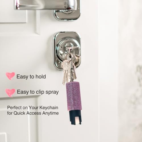 Pepper Spray for Women, Mini Bling Keychain, 12-Ft Range, Quick Release - color: Bling Pink Color