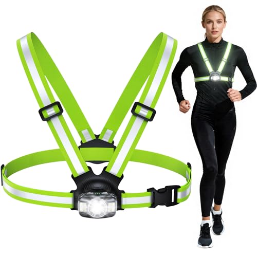 Running Lights for Runners, 500LM High-Vis Reflective Running Vest