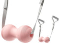 VICSKY Peanut Massage Ball with Handles & Pull Strap - Dual Trigger Point Therapy for Feet, Legs, Neck, Muscle Pain Relief, Myofascial Roller with Adjustable Strap (Pink) - color: B: Pink, Peanut Ball