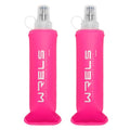WRELS Soft Running Water Flask Soft Flasks Collapsible Soft Water Bottles Small BPA-Free for Sports Hiking Hydration Pack 5oz/8oz/17oz(PINK,8oz*2) - color: Pink, style: 250ml/8oz-2 Pack