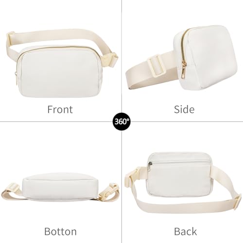 Waist Belt Bag Fashion Fanny Women and Men Gift Waist Pack With Adjustable Strap For Travel Running Hiking Walking Off White - color: Off White Fanny Pack