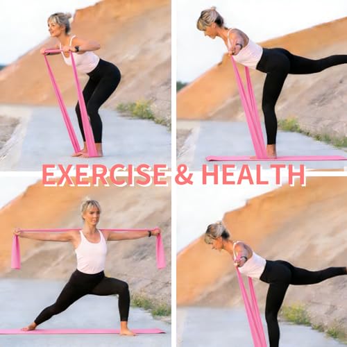 Resistance Bands Long Non-Latex Elastic Stretch Bands - color: Pink-10/15lb, size: 5ft/6.5ft