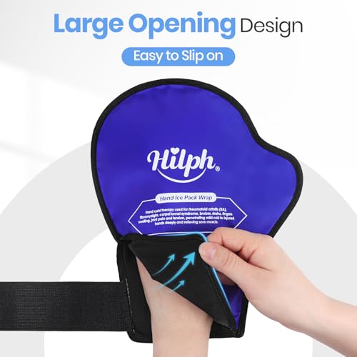 Hilph Hand Ice Pack Gloves for Pain Relief 2 Pack, Hot Cold Therapy Gloves