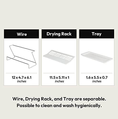 carrotez Bottle Drying Rack with Drain Tray, White - color: White