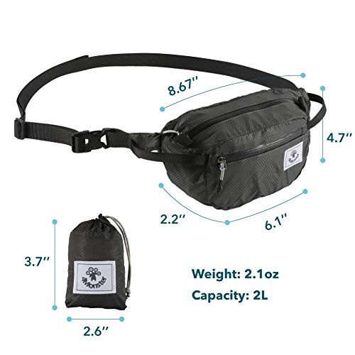 4Monster Hiking Waist Packs Portable,Water Resistant Fanny Bag with Adjustable Strap,Lightweight Crossbody Chest Bag Slim Bag - color: Grey