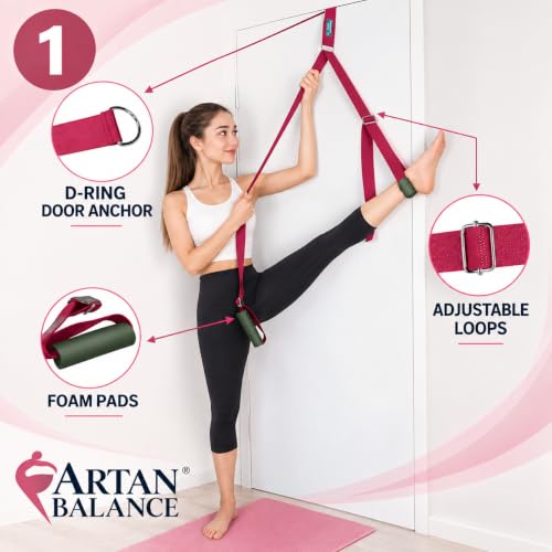 Artan Balance Stretching Straps for Flexibility, Balance, and Leg Stretching – Multiple Styles for Yoga, Ballet, Dance, Gymnastics & Physical Therapy - size: 7 Loops