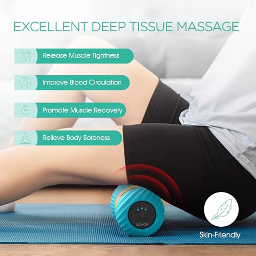 VOYOR-HEALTH Vibrating Peanut Massage Ball, Deep Tissue Roller Rechargeable - color: Blue