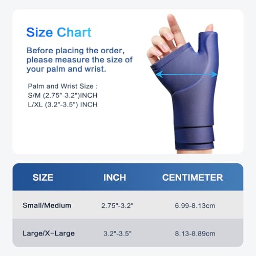 Wrist & Thumb Ice Pack Wrap- Upgraded Reusable Hot Cold Compress Hand Ice Pack for Carpal Tunnel Pain Relief, Tendonitis, Sports Injuries Swelling,Man&Woman, Size L/XL,Blue - size: L/XL-Pro Max