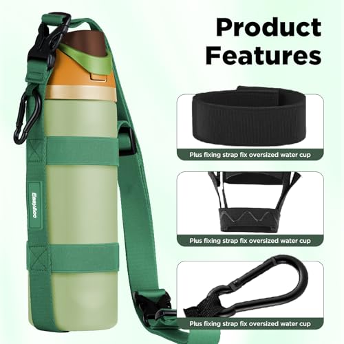 EasyAcc Water Bottle Holder Strap Sling, for Owala FreeSip 24 32 40 oz, Hydro Flask, Cirkul, Yeti, Stanley Flip, Universal Water Bottles, with Carabiner, for Walking Curise Travel (Bottle Excluded) - color: Camo Cool