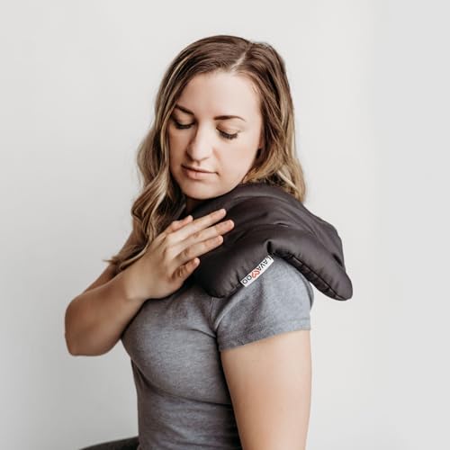 Lavabag Microwave Weighted Heating & Cooling Pad | Filled with Real Lava Sand | for Neck, Shoulder, Cramps, Back Pain Relief | Warm Weighted Heat Pack for Aches, Unscented (Black) - size: Original