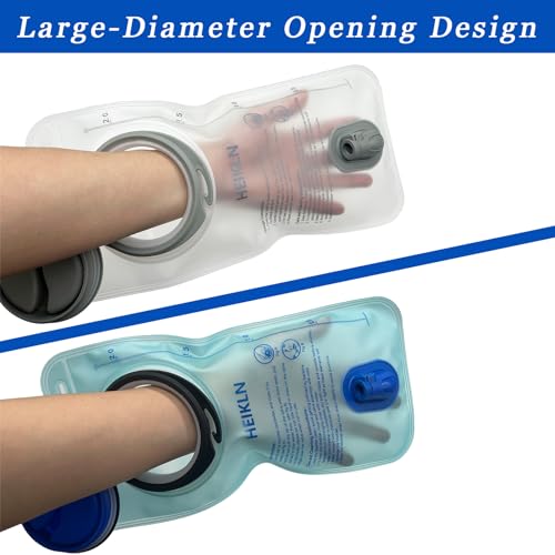 HEIKLN Hydration Bladder 1.5L-2L-2.5L-3L,Leak Proof Water Reservoir, BPA Free Military Water Storage Bladder Bag Hydration Pack Replacement Easy Clean for Bicycling Hiking Camping Hunting Running - color: 2L Blue White
