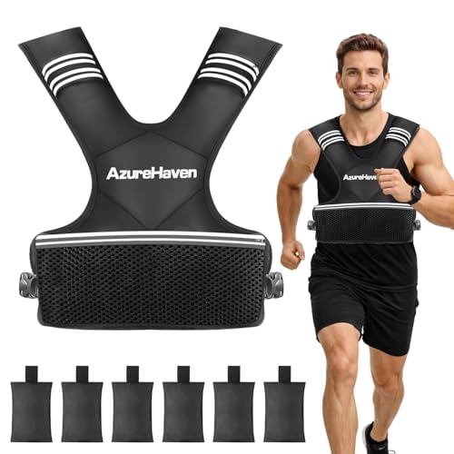 Adjustable Weighted Vest for Women and Men,4-10lb/11-20lb/20-32lb Rucking Vest with 6 Ironsand Weights for Running, Walking, Workout and Strength Training - size: 20-32lbs