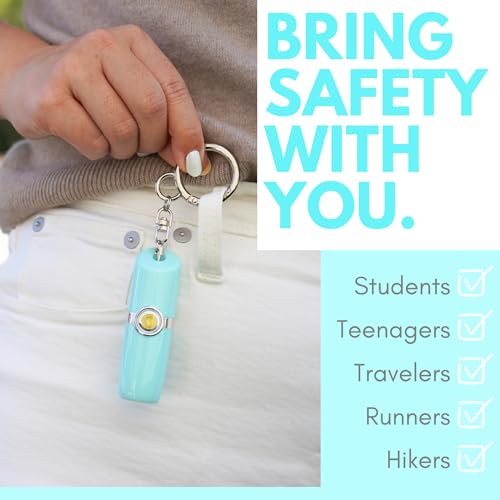 Securityman Personal Alarms for Women | Safety Alarm Keychain (Loud 130dB Siren and SOS Strobe Light) Everyday Self Defense Security Alarm Protection Device (Teal) - color: Teal