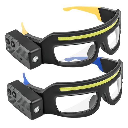 LED Glasses Rechargeable Headlight with Motion Sensor and Touch Control, 5 Modes USB C Lighted Glasses for Night Running,Camping, Fishing, Cycling, Hiking, Hands-Free Lighting (Blue) - color: Blue