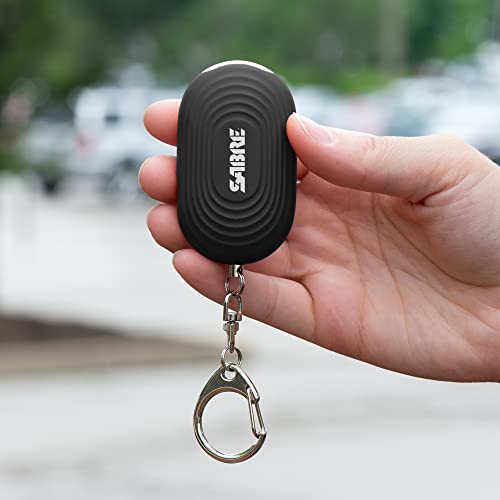 SABRE 2-in-1 Personal Alarm with LED Light, 130dB Personal Safety Siren, Snap Hook for Instant Access, 1,250 Foot (381 Meters) Range, Compact Design for Easy Attachment to Purse, Bag, or Keys - color: Black
