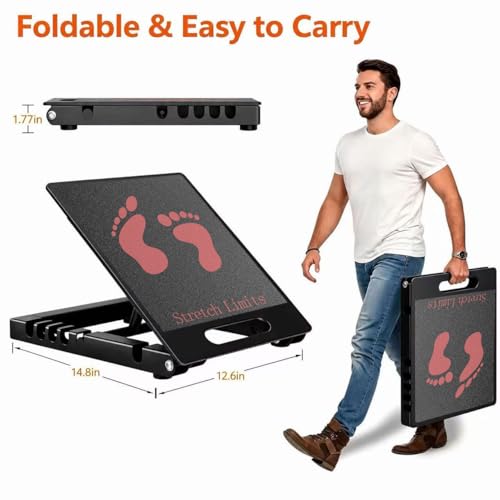 Slant Board for Calf Stretching, Steel Squat Wedge Hold Up to 650LBS - color: Black