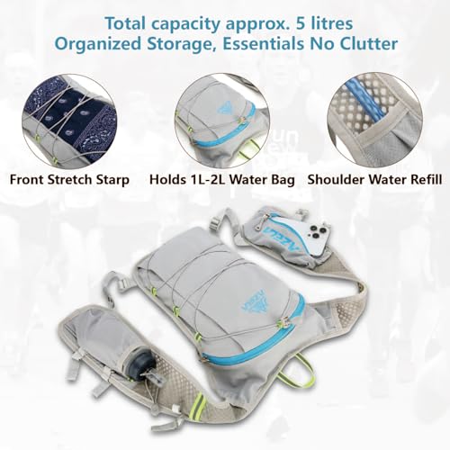 JEELAD Hydration Backpack Lightweight Vest for Hiking Trail Running Gear Cycling Marathon for Women Men - color: B - Black (7L) - with 1.5L PEVA Water Bladder
