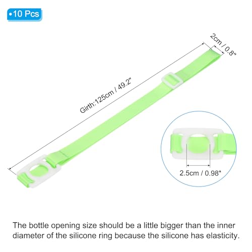 PATIKIL Water Bottle Lanyard, Adjustable Holder Shoulder Strap with Ring Buckle Carrier Clips for Walk Outdoor - color: Fluorescent Green/White