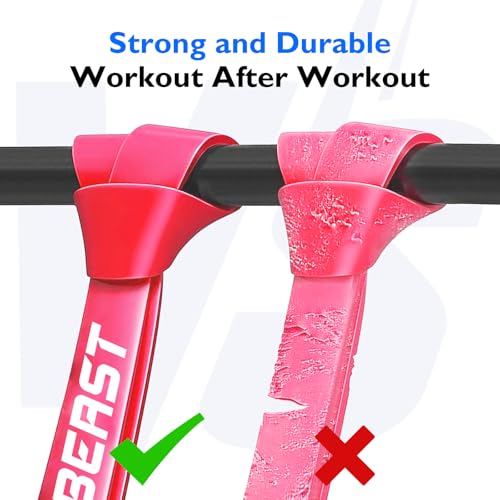 FitBeast Resistance Bands Set, Pull Up Assist Bands for Strength Training, Pilates, Yoga, Powerlifting, Stretching, Mobility Exercises, Muscle Toning, Full Body Workout - color: Rainbow（5-80 lbs)