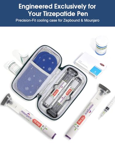Portable Zepbound & Mounjaro Travel Case TSA Approved, GLP-1 Pen Cooler for 2 Injection Pens, EVA Insulated Medicine Travel Case with 2 Ice Packs for Flights and Daily Use, Green - color: Green