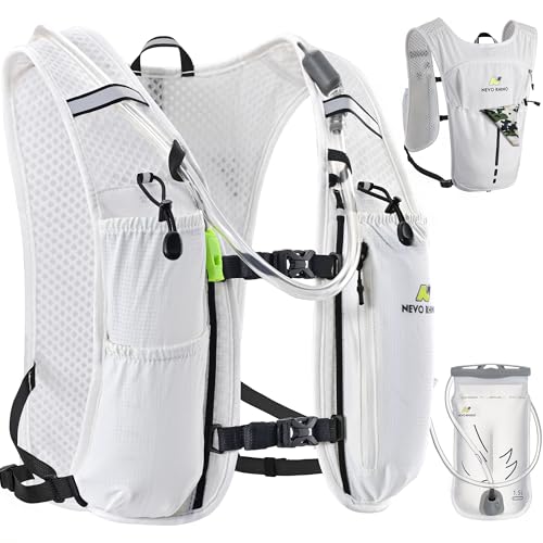 N NEVO RHINO Running Vest with 1.5L Water Bladder, Hydration Vest Pack - color: White