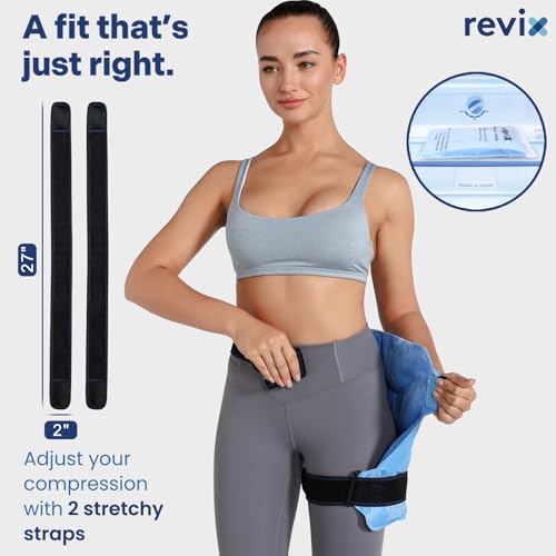 REVIX Ice Pack Wrap for Hip Replacement with Straps, Reusable Gel Cold Pack - color: Blue, size: standard