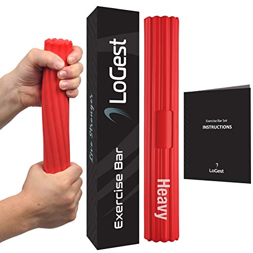 Logest Twist Hand Exerciser Bars for Physical Therapy - Relieves Tendonitis Pain & Improve Grip Strength - Tennis Elbow, Golfer's Elbow, Tendonitis, Wrist, Forearms Pain Relief Hand Therapy Bar - color: 1 Piece Set - Red - Heavy