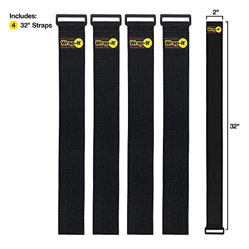 Super-Stretch Wrap-It Storage Straps, 32-in x 2-in (4-Pack) - color: Black, size: 32" (4 Pack)