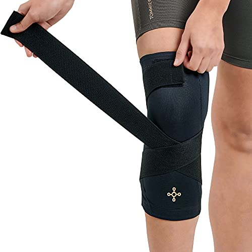 Tommie Copper Compression Knee Sleeve, Black, Small, Unisex, Support - size: Small
