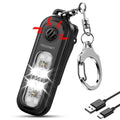 TECKNET Clip-On Personal Alarm with LED Light, USB-C Rechargeable, Black - color: Black