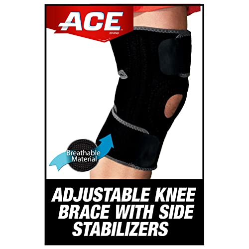 ACE Brand Adjustable Knee Brace with Side Stabilizers Provides Support & Compression to Arthritic and Painful Knee Joints (Pack of 2) - size: Adjustable (Pack of 2)