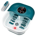SPA4PIEDS Collapsible Heated Foot Spa Bath with Bubble, Foot Soaking Tub Featuring 8 Shiatsu Rollers Pumice Stone and Built-in Timer for Foot Relaxation, Self Care Gift for Mom,Dad,Parents(Green) - color: Green