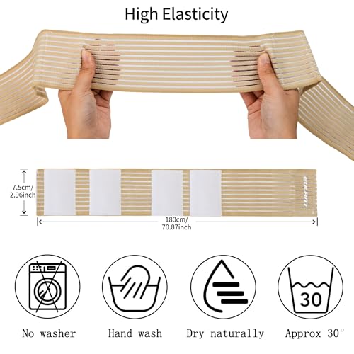 EULANT 180cm Elastic Legs Support Brace,Adjustable Compression Leg Wraps - color: Beige, size: 180cm