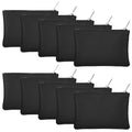 10 Pcs Coin Purse Portable PU Leather Coin Purse Pouch Mini Card Holder Wallet with Zipper Small Change Bag for Women Men Credit Card Folded Bills ID Key Headset Lipstick - color: Black