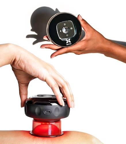 REVOMADIC REVO The Original 4-in-1 Smart Cupping Massager with LED Light, Heat, Dynamic Suction & Vibration Massage, Portable Cordless Rechargeable Cupping Device for Body-2 Pack - size: 2 Pack