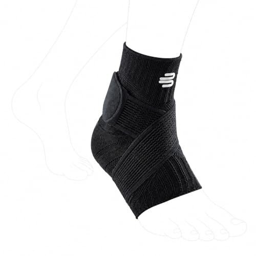 Bauerfeind Sports Ankle Support - Ankle Brace for Stabilization & Protection - Figure-8 Taping Strap - Targeted Compression - Lightweight & Durable (All Black, Medium/Right) - color: All Black, size: Medium/Right