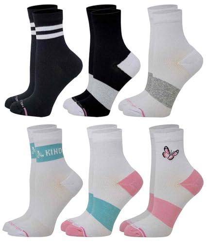 Mid-Crew Compression Socks | Half-Cushion | Dr Motion ( 6 Pairs ) - color: Assorted C