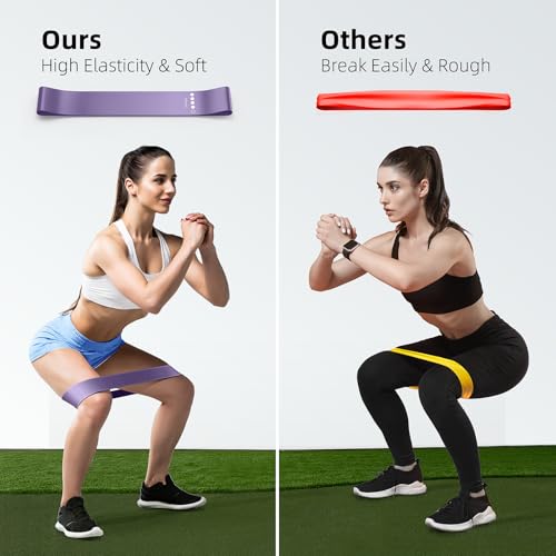 Resistance Bands for Working Out, 5-Pack Loop Exercise Bands for Home Gym - color: Purple