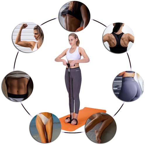 Pedal Resistance Band, 4-Tube Elastic Pull Rope, Sit-up Equipment, Yoga Strap Bodybuilding Expander, Exercise Bands, Fitness Equipment for Abdomen, Waist, Arm, Leg Stretching Slimming Training - color: Black