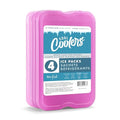 Cool Coolers by Fit & Fresh 4 Pack XL Slim Ice Packs, Quick Freeze Space Saving Reusable Ice Packs for Lunch Boxes or Coolers - color: Purple (4 Pack)