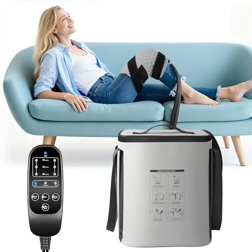 Ice Machine for Knee After Surgery, Cold Therapy Machine, 12H Cooling, 14 Quart Tank, 30dB Quiet Pump, Remote Control, 6.2FT Long Hose, Cryotherapy System for Knee/Ankle/Elbow