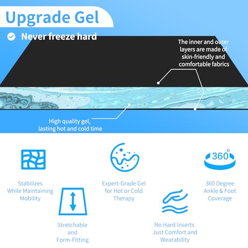 Ankle Ice Pack for Swelling, Reusable Ankle Ice Pack for Ankle Sprains, Cold Therapy Sock Compression, Relieve Plantar Fasciitis, Achilles Tendonitis, Sore Feet and Heels