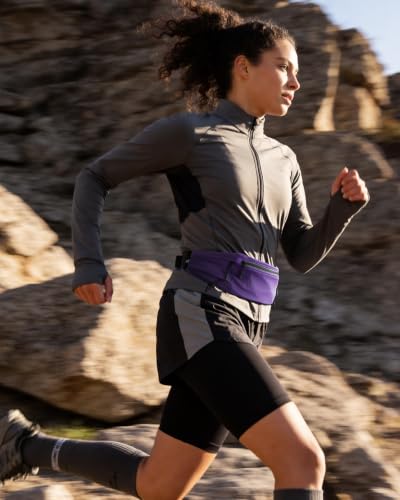 WATERFLY Running Belt Fanny Pack, Runner Race Belt with Bib Clip Purple - color: Purple